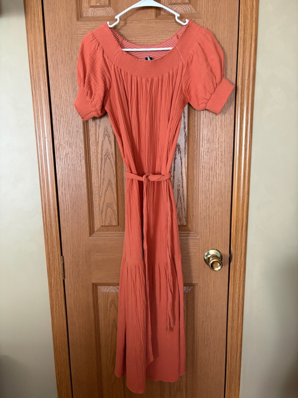 Lulu's Orange Maxi Dress with Self Tie Waist